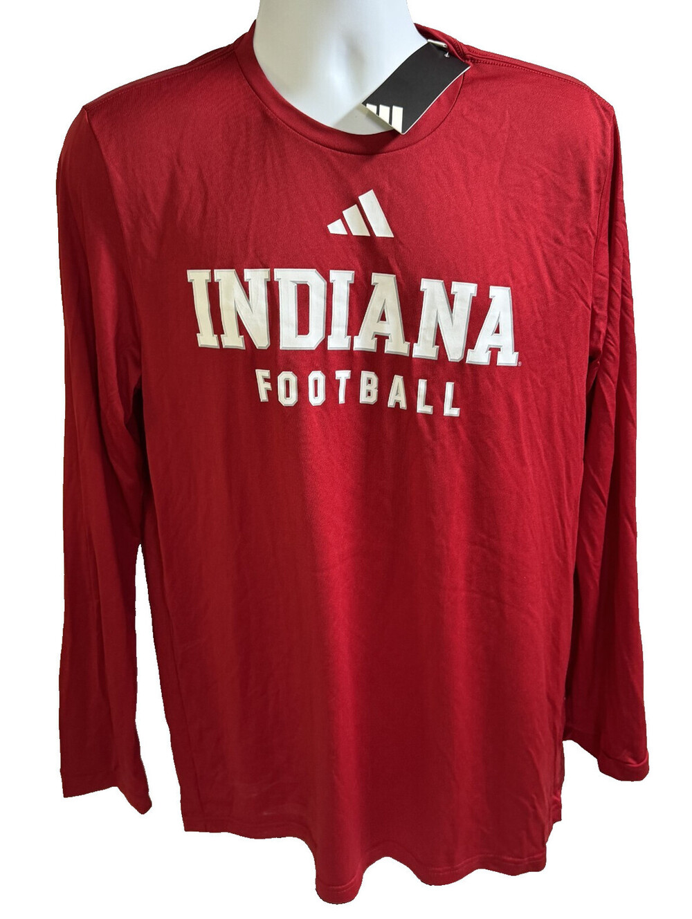 adidas Indiana Hoosiers Football Locker Practice Red Long Sleeve T Shirt NWT